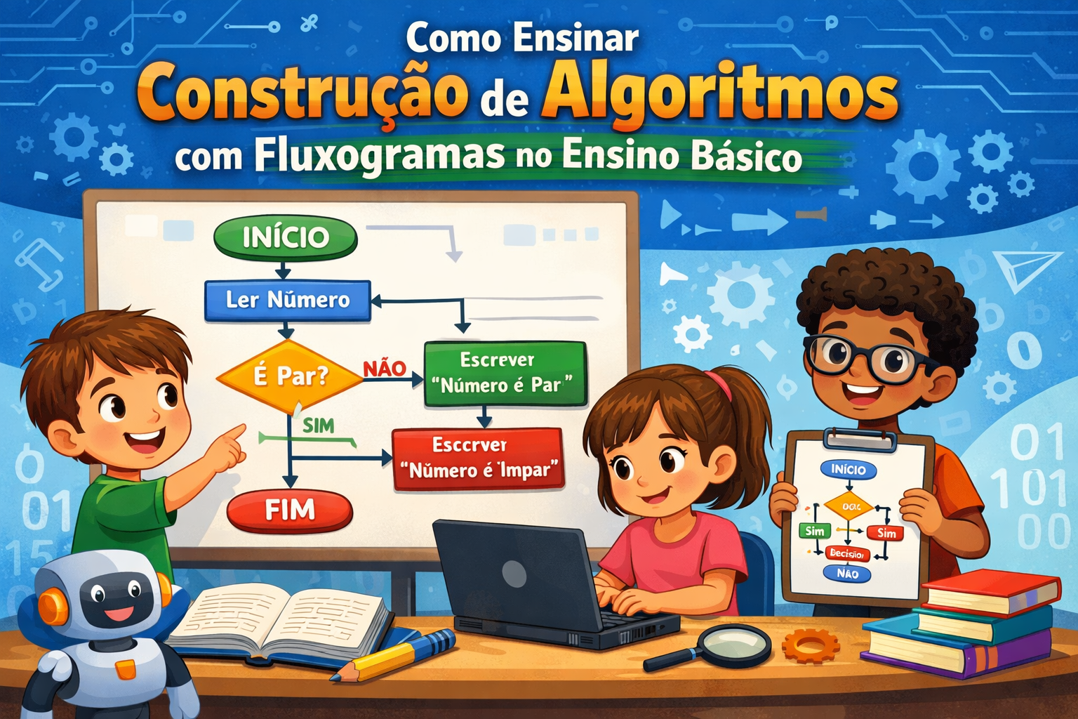 Como Ensinar Construção de Algoritmos com Fluxogramas no Ensino Básico