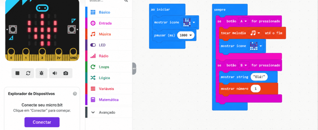 Simulador micro:bit Online: Aprenda Robótica e Programação do 1º ao 8º Ano | EFI e II